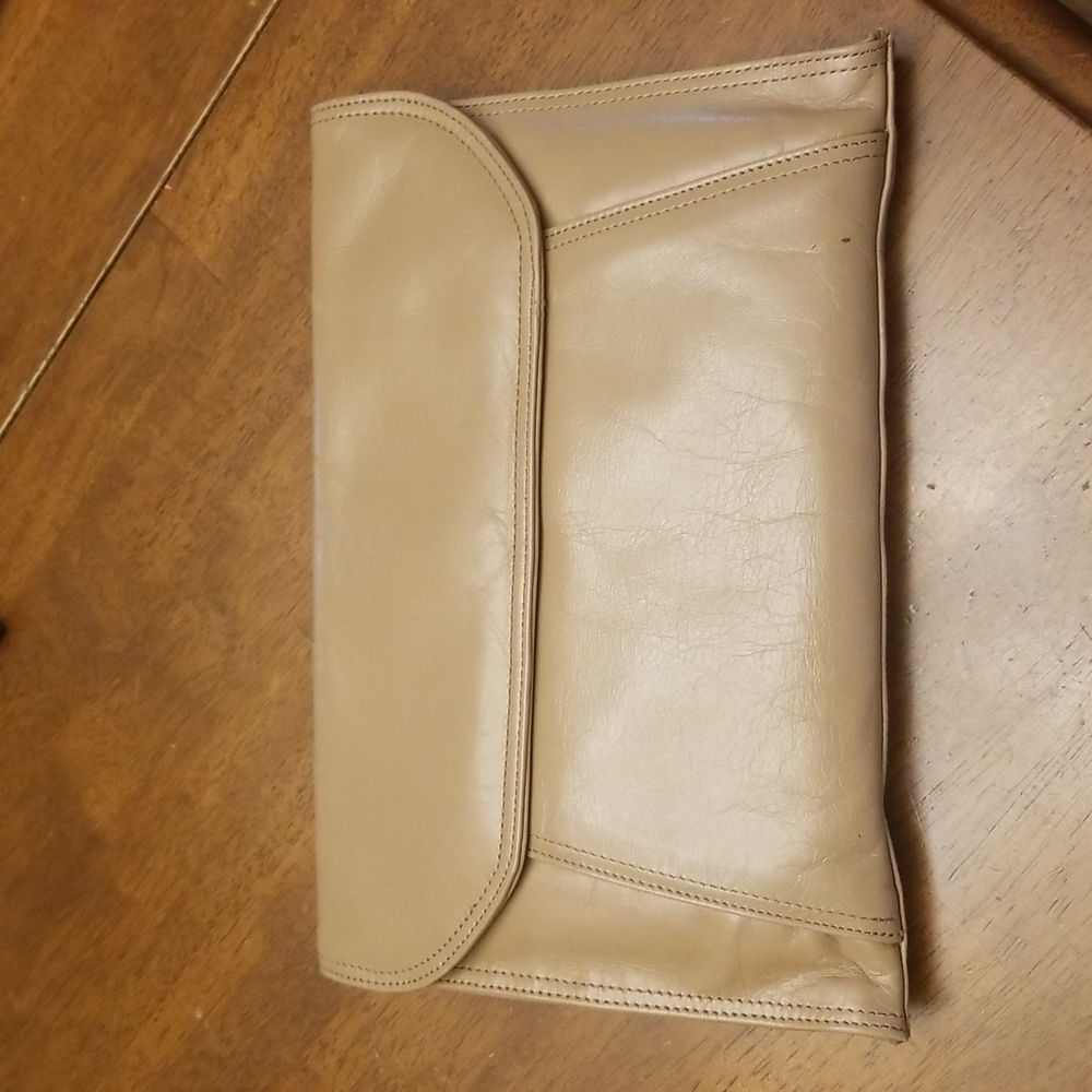 Women's DeMure tan leather clutch
